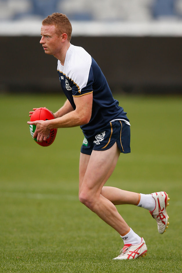 AFL 2014 Training - Geelong Cats 171114 Sam Blease is in talks with the AFL about compensation for a career-ending concussion - ${keywords}